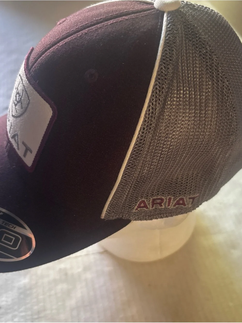 ARIAT Unisex Burgundy & Gray Logo Trucker Hat